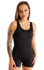 J6 - Womens Gym Onsie - Soft Touch Fabric - Solids 9862 Onyx - Skinzwear