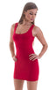 womens sexy mini dress bodycon rock star club sleeveless micro dresses in sheer red; Micro Mini Dress in ThinSKINZ Red, Rear View; Micro Mini Dress in ThinSKINZ