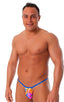 M14 - Mens Banded Thong - Prints 4109 - 0003 Hawaiian floral - Royal blue - Skinzwear