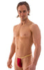 M14 - Mens Banded Thong - Solid Sheer Semi Sheer 1538 - 7419 Red - Gold - Skinzwear