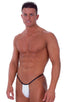 M14 - Mens Banded Thong - Solids 3499 - 0007 Optic white - Black - Skinzwear