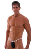 M14 - Mens Banded Thong - Solids 6407 - 3499 Black - Optic white - Skinzwear