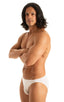 M16 - Mens Bikini Briefs - Solid Sheer Semi Sheer 8568 White - Skinzwear