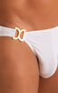 M16DGU - Mens Bikini Briefs with Ornaments - Solid Sheer Semi Sheer 8568 White - Skinzwear