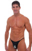 M18 - Mens Fitted Pouch Puckered 1/2 Back Bikini - Mesh 7521 Black athletic - Skinzwear