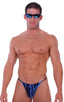 M18 - Mens Fitted Pouch Puckered 1/2 Back Bikini - Prints 1118 Laser blue lightening - Skinzwear