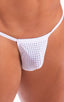 M1R2 - Mens Micro Adjustable G String Bikini - Mesh 2500 - 3499 White peep show - Optic white - Skinzwear