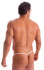 M1R2 - Mens Micro Adjustable G String Bikini - Mesh 2500 - 3499 White peep show - Optic white - Skinzwear