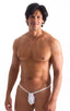 M1R2 - Mens Micro Adjustable G String Bikini - Mesh 2500 - 3499 White peep show - Optic white - Skinzwear