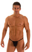 M1R2 - Mens Micro Adjustable G String Bikini - Mesh 2556 - 6407 Black peep show - Black - Skinzwear