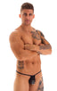 M1R2 - Mens Micro Adjustable G String Bikini - Mesh 2557 - 6407 Spiderweb - Black - Skinzwear