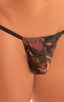 M1R2 - Mens Micro Adjustable G String Bikini - Mesh 4501 - 6407 Camo - Black - Skinzwear