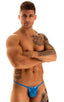 M1R2 - Mens Micro Adjustable G String Bikini - Metallics 2853 Electric blue - Skinzwear