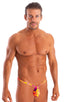 M1R2 - Mens Micro Adjustable G String Bikini - Prints 8163 Tahitian sunset - Skinzwear
