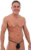 M1R2 - Mens Micro Adjustable G String Bikini - Solid Sheer Semi Sheer 1537 Black - Skinzwear