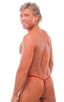 M1R2 - Mens Micro Adjustable G String Bikini - Solid Sheer Semi Sheer 1538 Red - Skinzwear