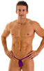 M1R2 - Mens Micro Adjustable G String Bikini - Solid Sheer Semi Sheer 2558 Grape - Skinzwear