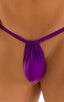 M1R2 - Mens Micro Adjustable G String Bikini - Solid Sheer Semi Sheer 2558 Grape - Skinzwear