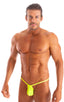 M1R2 - Mens Micro Adjustable G String Bikini - Solid Sheer Semi Sheer 4556 - 1459 Lemon lime - Chartreuse - Skinzwear