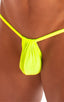 M1R2 - Mens Micro Adjustable G String Bikini - Solid Sheer Semi Sheer 4556 - 1459 Lemon lime - Chartreuse - Skinzwear