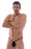 M1R2 - Mens Micro Adjustable G String Bikini - Solid Sheer Semi Sheer 8567 Black - Skinzwear
