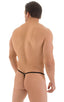 M1R2 - Mens Micro Adjustable G String Bikini - Solid Sheer Semi Sheer 8567 Black - Skinzwear