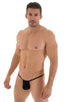 M1R2 - Mens Micro Adjustable G String Bikini - Solid Sheer Semi Sheer 8567 Black - Skinzwear