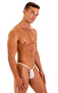 M1R2 - Mens Micro Adjustable G String Bikini - Solid Sheer Semi Sheer 8568 - 3499 White - Optic white - Skinzwear