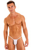 M1R2 - Mens Micro Adjustable G String Bikini - Solid Sheer Semi Sheer 8568 - 3499 White - Optic white - Skinzwear