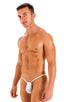 M1R2 - Mens Micro Adjustable G String Bikini - Solid Sheer Semi Sheer 8568 - 3499 White - Optic white - Skinzwear