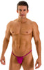 M1R2 - Mens Micro Adjustable G String Bikini - Solids 2452 Magenta - Skinzwear