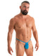 M1R2 - Mens Micro Adjustable G String Bikini - Solids 2458 Greek turquoise - Skinzwear