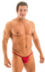 M1R2 - Mens Micro Adjustable G String Bikini - Solids 3450 Ruby red - Skinzwear