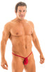 M1R2 - Mens Micro Adjustable G String Bikini - Solids 3450 Ruby red - Skinzwear