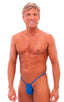 M1R2 - Mens Micro Adjustable G String Bikini - Solids 3451 Imperial blue - Skinzwear