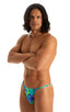 M25 - Mens Skinny Side Smooth Pouch Swim Thong - Prints 8159 Tahitian rainforest - Skinzwear