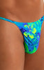 M25 - Mens Skinny Side Smooth Pouch Swim Thong - Prints 8159 Tahitian rainforest - Skinzwear