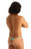 M25 - Mens Skinny Side Smooth Pouch Swim Thong - Solid Sheer Semi Sheer 4558 Mint - Skinzwear