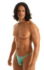 M25 - Mens Skinny Side Smooth Pouch Swim Thong - Solid Sheer Semi Sheer 4558 Mint - Skinzwear