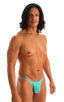M25 - Mens Skinny Side Smooth Pouch Swim Thong - Solid Sheer Semi Sheer 4558 Mint - Skinzwear