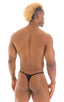 M25 - Mens Skinny Side Smooth Pouch Swim Thong - Solid Sheer Semi Sheer 8567 Black - Skinzwear