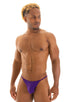 M25 - Mens Skinny Side Smooth Pouch Swim Thong - Solids 3453 Royal purple - Skinzwear