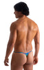 M25 - Mens Skinny Side Smooth Pouch Swim Thong - Tan Through 2751 Neon ferns - Skinzwear