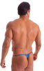 M25 - Mens Skinny Side Smooth Pouch Swim Thong - Tan Through 2751 Neon ferns - Skinzwear