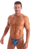 M25 - Mens Skinny Side Smooth Pouch Swim Thong - Tan Through 2751 Neon ferns - Skinzwear