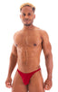 M26 - Mens Seamless Pouch Bikini - Solid Sheer Semi Sheer 1538 Red - Skinzwear