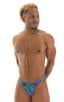 M26 - Mens Seamless Pouch Bikini - Tan Through 2751 Neon ferns - Skinzwear