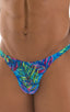 M26 - Mens Seamless Pouch Bikini - Tan Through 2751 Neon ferns - Skinzwear