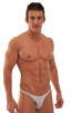 M29 - Mens Super Low Tiny Bikini - Mesh 2500 - 3499 White peep show - Optic white - Skinzwear