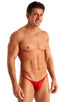 M29 - Mens Super Low Tiny Bikini - Solid Sheer Semi Sheer 1538 Red - Skinzwear